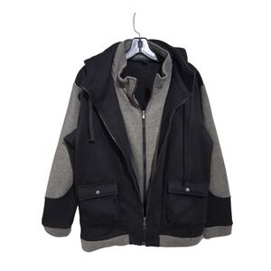 Thick Chunky Grungecore Gorpcore Mens size Medium Outdoors Fleece Outer Hoodie